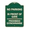 Signmission No Parking No Parking in Front of Gate Prohibido Estacionarse Aluminum Sign, 24" x 18", G-1824-23665 A-DES-G-1824-23665 - alternate 1